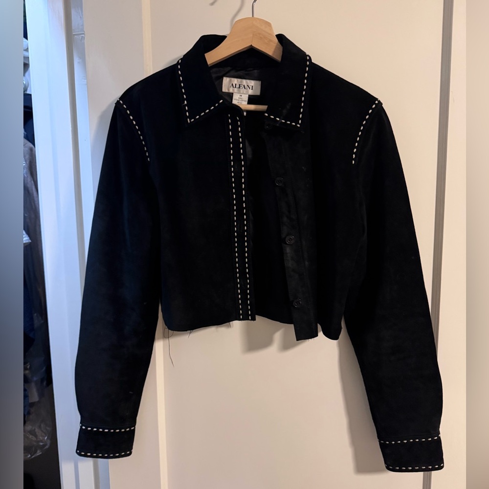 (Real) Suede Alfani Cropped Black Jacket